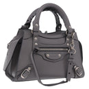 BALENCIAGA Neo Classic City Mini Bag Leather 2way Gray 638524 Auth 200088SAM-1