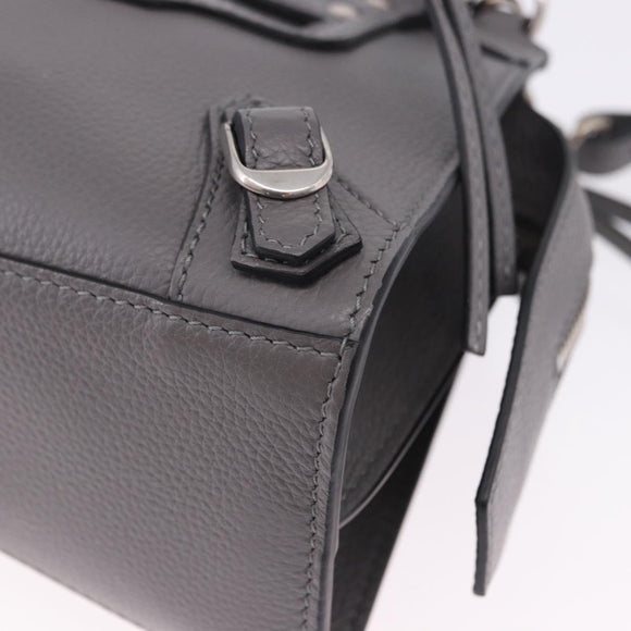 BALENCIAGA Neo Classic City Mini Bag Leather 2way Gray 638524 Auth 200088SAM
