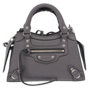 BALENCIAGA Neo Classic City Mini Bag Leather 2way Gray 638524 Auth 200088SAM-13