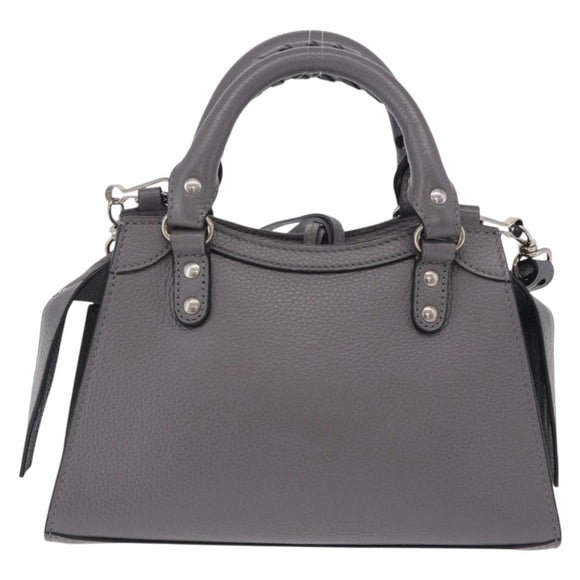 BALENCIAGA Neo Classic City Mini Bag Leather 2way Gray 638524 Auth 200088SAM