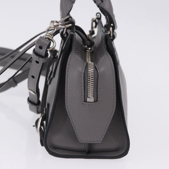 BALENCIAGA Neo Classic City Mini Bag Leather 2way Gray 638524 Auth 200088SAM