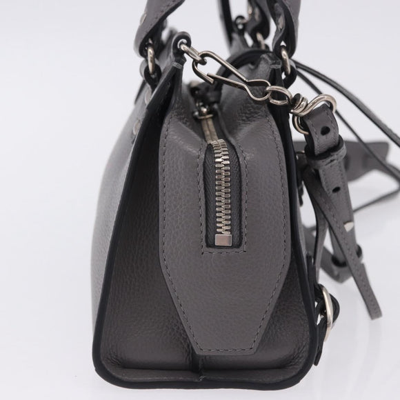 BALENCIAGA Neo Classic City Mini Bag Leather 2way Gray 638524 Auth 200088SAM