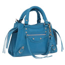 BALENCIAGA Neo Classic City Mini Bag Leather 2way Blue 638524 Auth 200089SAM-1