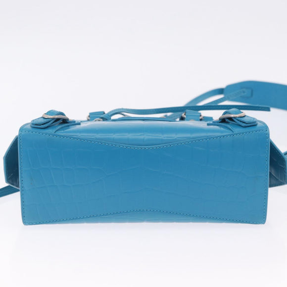 BALENCIAGA Neo Classic City Mini Bag Leather 2way Blue 638524 Auth 200089SAM