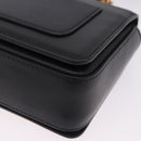 VERSACE Medusa Chain Shoulder Bag Leather Black Gold Auth 200090M-10