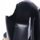 VERSACE Medusa Chain Shoulder Bag Leather Black Gold Auth 200090M-23