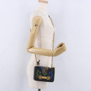 VERSACE Medusa Chain Shoulder Bag Leather Black Gold Auth 200090M-25