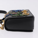 VERSACE Medusa Chain Shoulder Bag Leather Black Gold Auth 200090M-5
