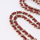 CHANEL Matelasse Top Handle Chain Caviar Skin 2way Red Gold CC Auth 200091SAM-9