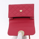CHANEL Matelasse Top Handle Chain Caviar Skin 2way Red Gold CC Auth 200091SAM-10
