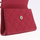 CHANEL Matelasse Top Handle Chain Caviar Skin 2way Red Gold CC Auth 200091SAM-22
