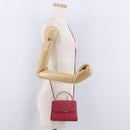 CHANEL Matelasse Top Handle Chain Caviar Skin 2way Red Gold CC Auth 200091SAM-29