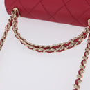 CHANEL Matelasse Top Handle Chain Caviar Skin 2way Red Gold CC Auth 200091SAM-7