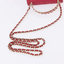CHANEL Matelasse Top Handle Chain Caviar Skin 2way Red Gold CC Auth 200091SAM-8