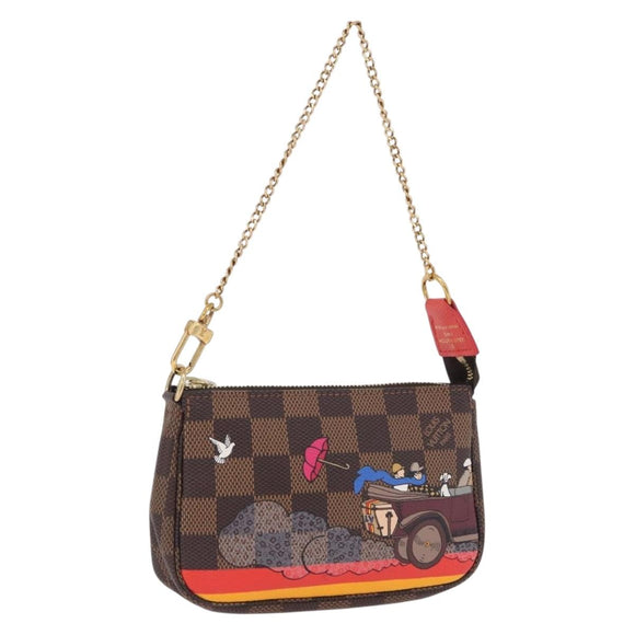 LOUIS VUITTON Monogram Christmas limited Mini Pochette Pouch M41655 Auth 200096M