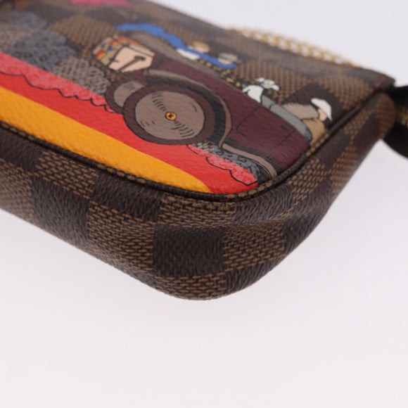 LOUIS VUITTON Monogram Christmas limited Mini Pochette Pouch M41655 Auth 200096M