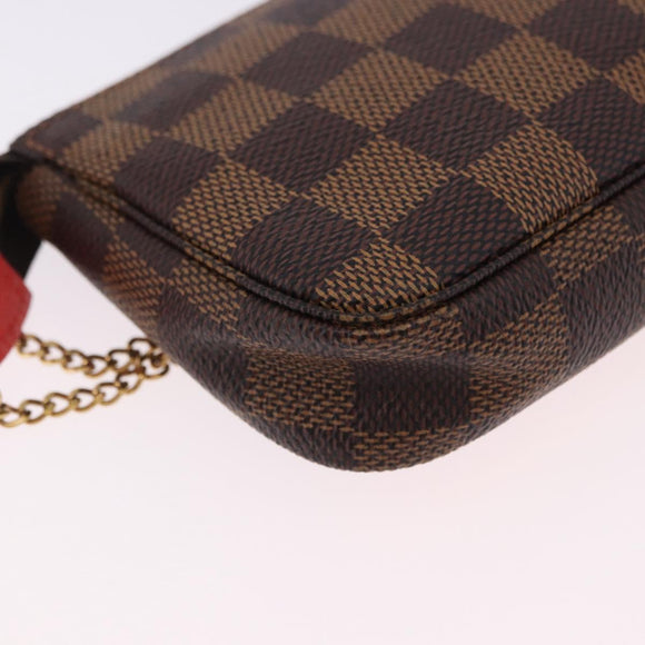 LOUIS VUITTON Monogram Christmas limited Mini Pochette Pouch M41655 Auth 200096M