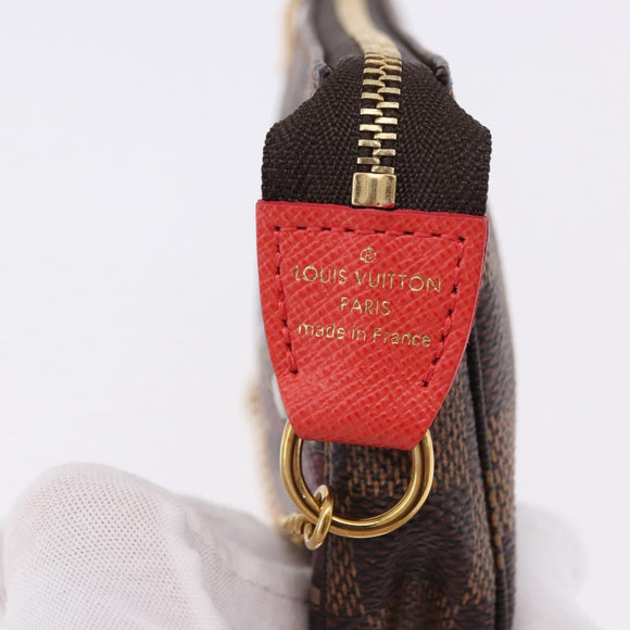 LOUIS VUITTON Monogram Christmas limited Mini Pochette Pouch M41655 Auth 200096M