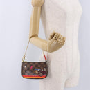 LOUIS VUITTON Monogram Christmas limited Mini Pochette Pouch M41655 Auth 200096M-22