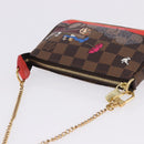 LOUIS VUITTON Monogram Christmas limited Mini Pochette Pouch M41655 Auth 200096M-6