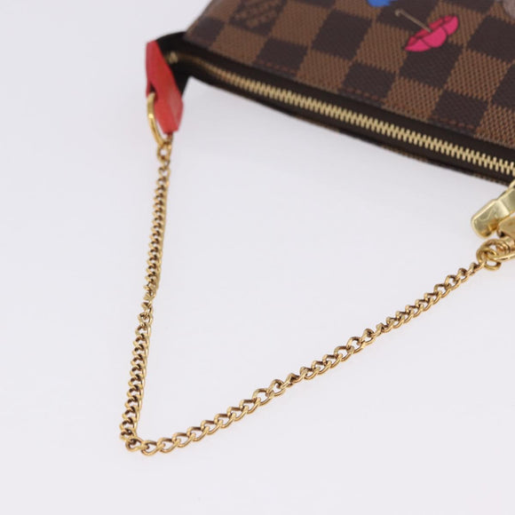 LOUIS VUITTON Monogram Christmas limited Mini Pochette Pouch M41655 Auth 200096M