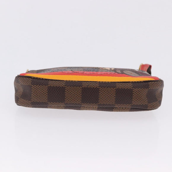 LOUIS VUITTON Monogram Christmas limited Mini Pochette Pouch M41655 Auth 200096M
