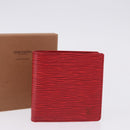 LOUIS VUITTON Epi Porte Billet Cartes Credit Monnaie Red M63547 Auth 200097A-12