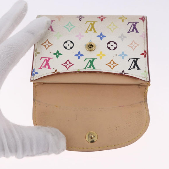 LOUIS VUITTON Multicolor Anvelop Cult De Vuitto Case White M66557 LV Auth 200098