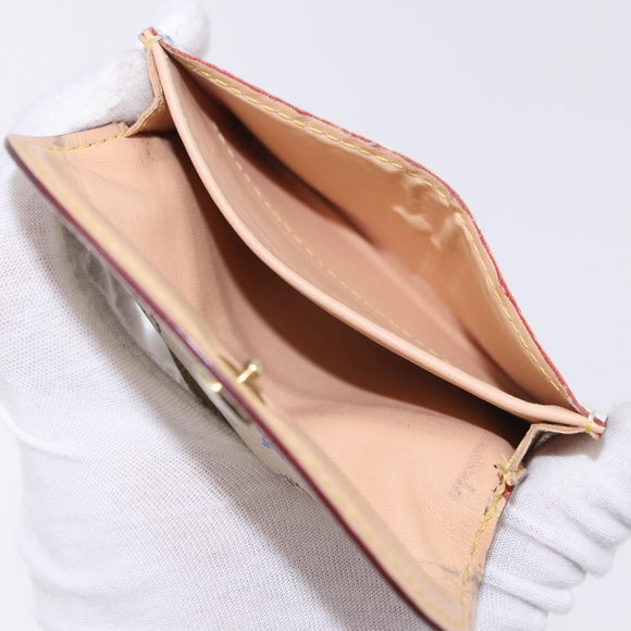 LOUIS VUITTON Multicolor Anvelop Cult De Vuitto Case White M66557 LV Auth 200098