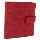 LOUIS VUITTON Epi Portopier Compact Wallet Red LV Auth 200099A-1