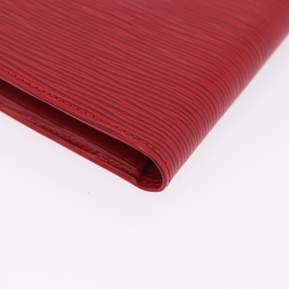 LOUIS VUITTON Epi Portopier Compact Wallet Red LV Auth 200099A