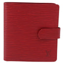 LOUIS VUITTON Epi Portopier Compact Wallet Red LV Auth 200099A-13