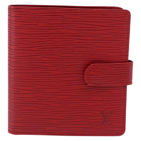 LOUIS VUITTON Epi Portopier Compact Wallet Red LV Auth 200099A
