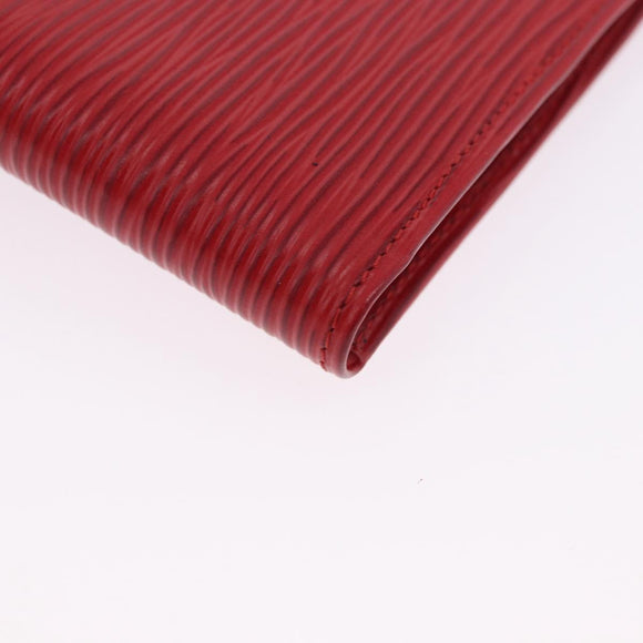 LOUIS VUITTON Epi Portopier Compact Wallet Red LV Auth 200099A