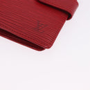 LOUIS VUITTON Epi Portopier Compact Wallet Red LV Auth 200099A-14