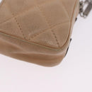 CHANEL Cambon Line Matelasse Cigarette Case Leather Beige CC Auth 200101-16