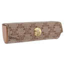 CELINE Macadam Canvas Lip Case Pouch PVC Beige Gold Auth 200107V-1