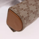 CELINE Macadam Canvas Lip Case Pouch PVC Beige Gold Auth 200107V-15