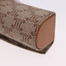 CELINE Macadam Canvas Lip Case Pouch PVC Beige Gold Auth 200107V-16