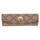 CELINE Macadam Canvas Lip Case Pouch PVC Beige Gold Auth 200107V-13