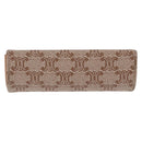 CELINE Macadam Canvas Lip Case Pouch PVC Beige Gold Auth 200107V-2
