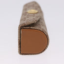 CELINE Macadam Canvas Lip Case Pouch PVC Beige Gold Auth 200107V-4