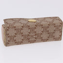 CELINE Macadam Canvas Lip Case Pouch PVC Beige Gold Auth 200107V-5