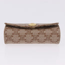 CELINE Macadam Canvas Lip Case Pouch PVC Beige Gold Auth 200107V-6