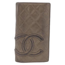 CHANEL Matelasse Cambon Line Long Wallet Leather Gold CC Auth 200114-13