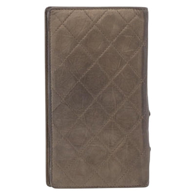 CHANEL Matelasse Cambon Line Long Wallet Leather Gold CC Auth 200114 - 0