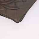 CHANEL Matelasse Cambon Line Long Wallet Leather Gold CC Auth 200114-14