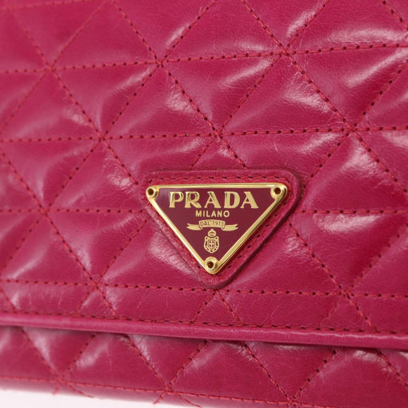 PRADA Long Wallet Leather Pink Gold Auth 200115V