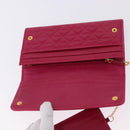 PRADA Long Wallet Leather Pink Gold Auth 200115V-8