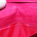 PRADA Long Wallet Leather Pink Gold Auth 200115V-18
